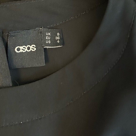 ASOS Semi Sheer Chiffon Oversized Short Sleeve Back Zip Tee SZ US 4 - Picture 6 of 6